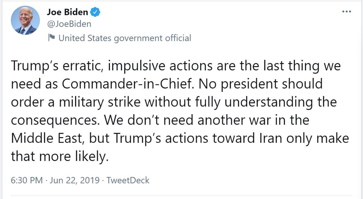 Biden's tweet